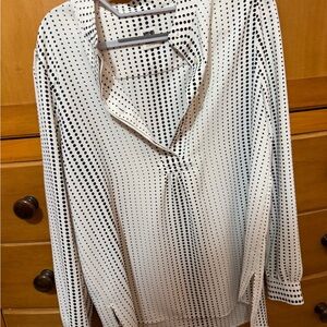 Anne Klein Black and White Polka Dot Blouse